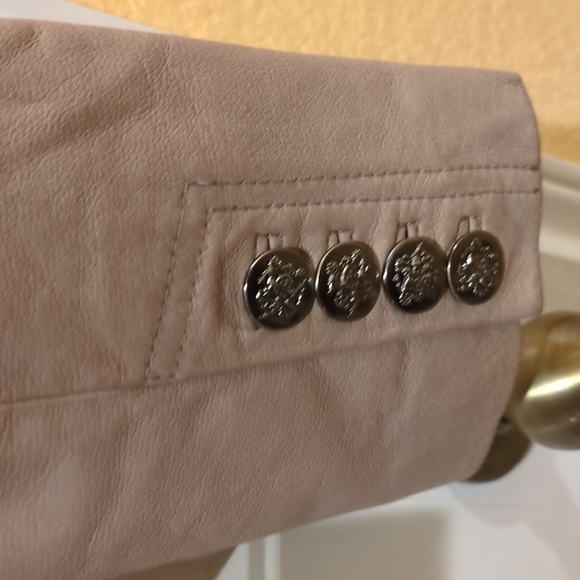Leather Jacket Beige Size M - Picture 10 of 13